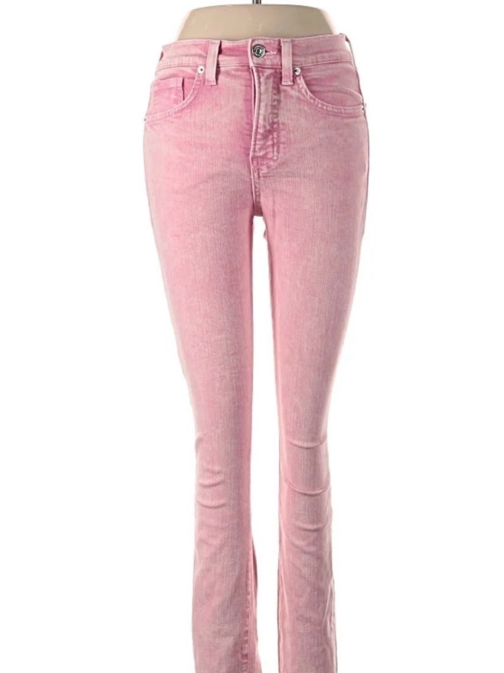 Veronica Beard Pink Wash High-Rise Skinny Jeans